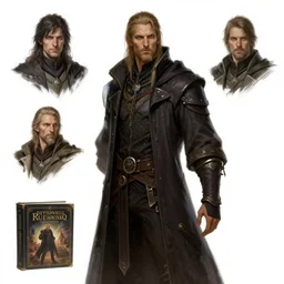 heroic urban fantasy character study, occultist, realistic sharp details, magical realism, dnd book portrait, costume concept art, white background, by greg rutkowski and larry elmore