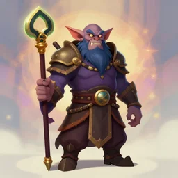A goblin warchief, character design, digital art, beautiful background