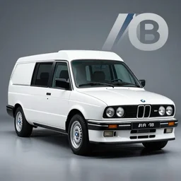 A commercial van designed and produced by BMW, with 1988 M3 E30 design elements, promotional photo