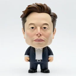 elon musk bobble head toy, white background