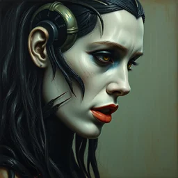 gal gadot as a h. r. giger painting