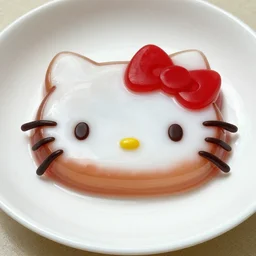 ktten made out of jelly, mouthwatering, food photography