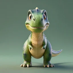 a portrait of a dinosaur, symmetrical central composition, very cartoon, shape focus, high detailed