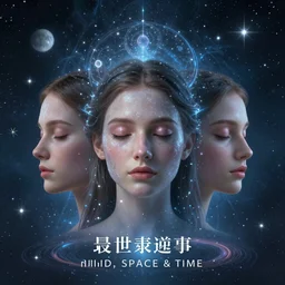 A hidden reality behind closed eyes United The Divine Trinity of Mind ,space & time 4k very intriguing Sapiential Divine A.i Assistance ultra high quality surrealism