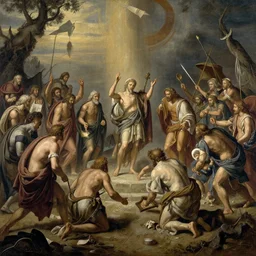 very detailed biblical scene of the apocalypse