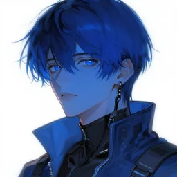 concept art close up blue cyberpunk character, by shinji aramaki, by christopher balaskas, by krenz cushart