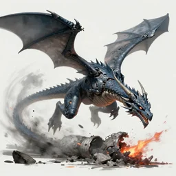 a cyberdragon destroying everything in its path, concept art, trending on artstation, wlop, ross draws, digital painting, mixed media, intricate details,