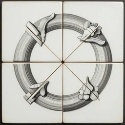 a tiling by M. C. Escher