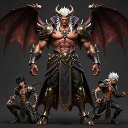 complex 3 d render hyper realistic full length illustration of a handsome! powerful athletically built white haired demon necromancer, asura arms, hell boy, d & d, dio from jojo's bizarre adventures, medieval fantasy, draconic, character design, intricate, octane render, concept art, 8 k, hd, epic scene, dante's inferno, symmetrical, art by takeshi obata + billelis + hirohiko araki