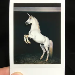 unicorn standing on two legs like a person, lost polaroid, dramatic lighting, cinematic, establishing shot, extremely high detail, photo realistic, cinematic lighting,