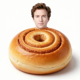 Bob odenkirk wrapped in a giant cinnamon bun