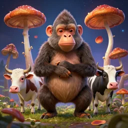 epic professional digital art of 🐭 🐄 🍁, best on artstation, cgsociety, wlop, cosmic, epic, stunning, gorgeous, much detail, much wow, masterpiece