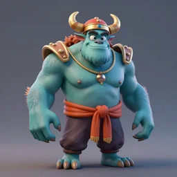 a 3 d character design of a greek monster, disney style, high quality,