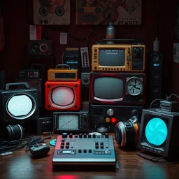 still life of colorful cyberpunk electronics with stickers. cold color scheme, cool white 6 5 0 0 k light, baroque painting, perfect composition, detailed octane render trending on artstation, 8 k artistic photography, masterpiece, raphael, caravaggio, beksinski