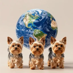 Planet Earth stands on three yorkie dogs