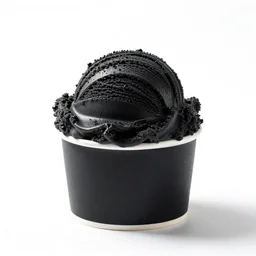 matte black gelato cup, photorealistic, isolated on a pure white background, centered, entire object in frame, sharp focus, soft studio lighting