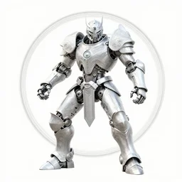 full body, attack position abstract portrait of a intricate ornate holy mechanical warforged with circular glowing eye, character in yellow armor holding a legendary paladin engraved great longsword drawn and carrying a huge heavy paladin shield, vertically flat head, face in focus, epic , trending on ArtStation, masterpiece,  cinematic lighting, by Ross Tran and by Greg Rutkowski