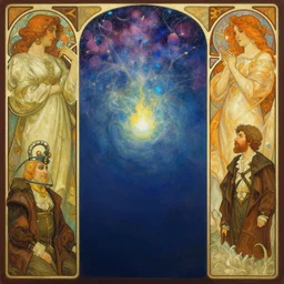 antediluvian occult cosmology, panspermia, by robert hooke and ernst haeckel and agostino arrivabene and joaquin sorolla and alphonse mucha, rule of thirds, vivid colours, negative space, atmospheric, digital painting, artstation, concept art, smooth, sharp focus