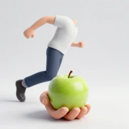 dynamic perspective man with apple