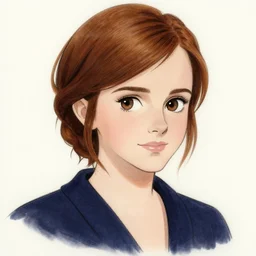 Emma Watson drawn in the style of anime