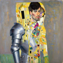 greg manchess portrait painting of armored gustav klimt as overwatch character, medium shot, asymmetrical, profile picture, organic painting, sunny day, matte painting, bold shapes, hard edges, street art, trending on artstation, by huang guangjian, gil elvgren, ruan jia, randy vargas, greg rutkowski