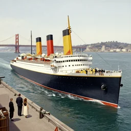 1930s!! ocean liner! arriving at san francisco!!! by norman rockwell