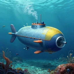 a scientific illustration of a living submarine in the cambrian period ocean, 6 0 0 million years bce