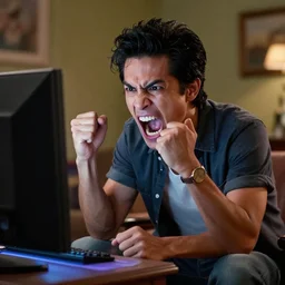 Angry Mexican Guy Screaming at his TV, canon