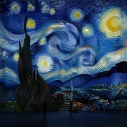 lighting by james gurney. 3 d cg unreal octane render starry night interpreted by visualdon, annibale siconolfi, kaiwan shaban, and josh pierce. masterpiece. trending on artstation.
