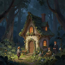 a beautiful digital illustration painting of a fantasy little house in the night forest whimsical benoit b. mandelbrot, steven belledin, martin johnson heade, lee madgwick, caspar david friedrich, and david rios ferreira. 8 k resolution trending on artstation concept art digital illustration