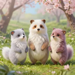 3d_Littlest_Pet_Shop_furry beings_Spring_theme_nature_sparkling_master_painter_and_art_style_of_Noel_Coypel_art_of_Emile_Eisman-Semen