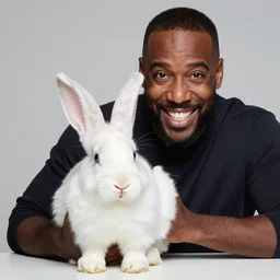 Steve Harvey with rabbit rabbit rabbit teeth and rabbit rabbit ears