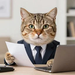 an adorable greek manager cat