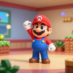 nintendo 6 4 screenshot of a mario in the room, 4 k octane render, enb, bokeh, ambient occlusion.