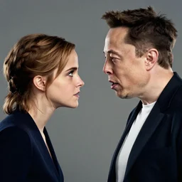 portrait, Elon Musk fighting with Emma Watson, Dynamic lighting, cinematic, establishing shot, extremely high detail, photo realistic, cinematic lighting, pen and ink, intricate line drawings, post processed, concept art, artstation, matte painting, style by Raphael Lacoste, Eddie Mendoza