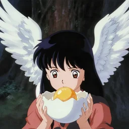 a screenshot of cult classic film angels egg from 1 9 8 5 from acclaimed japanese director mamoru oshii, vintage 8 0 s anime