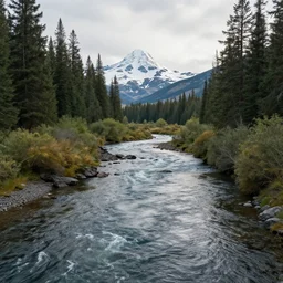 river in central oregon, matte painting, concept art, 4 k