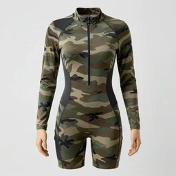 polygonal camo body suit detailed hi tech