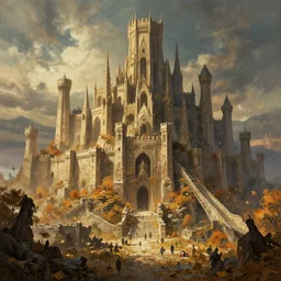 The fall of the cursed cidadel, artwork by Craig Mullins,Movie poster, detailed, trending on artstation