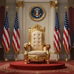 hyper militaristic throne room of the united states presidents throne room, fantasy art, trending on artstation, patriotic, fourth of july, god bless america by john blanche