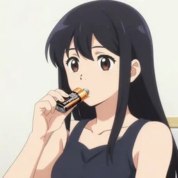 anime cell shaded, anime girl eating a pack of duracell batteries, wlop, ilya kuvshinov, artgerm, krenz cushart, greg rutkowski, hiroaki samura, range murata, james jean, katsuhiro otomo, erik jones