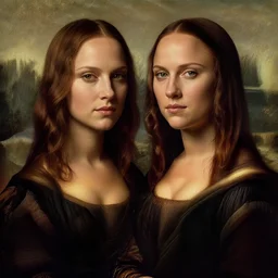 portrait of natalie portman and scarlet johansson in star war movie by albrecht durer, jean delville, jan van eyck, da vinci!