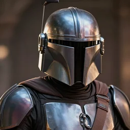 Close up of The Mandalorian, digital art, concept art, trending on DeviantArt, highly detailed, high quality, 8K, cinematic lighting