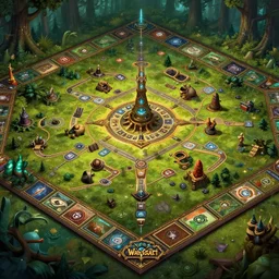 forest dungeon map board game, fantasy art, in the style of world of warcraft, top view, illustration, epic, fantasy, intricate, hyper detailed, artstation, concept art, smooth, sharp focus, ray tracing