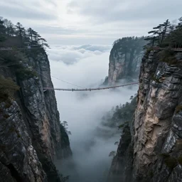 looking down from giant ancient towers poke out of the clouds, connected with hanging bridge!!, vertigo, huge distance, by craig mullins, by ruan jia!, ( ( dr sues ) ), cold, dramatic lighting