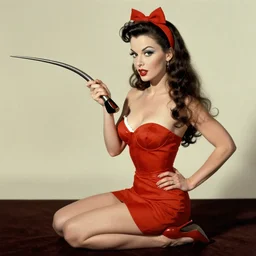 1950 pinup girl, artgerm, art bySalvador Dali