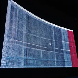 gigantic curved cyberscreens projecting a reference sheet, perfect lighting pixel sorting