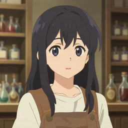 anime frames, anime visual, portrait of a young female traveler in a alchemist's potion shop interior, cute face by yoh yoshinari, katsura masakazu, mucha, dynamic pose, dynamic perspective, strong silhouette, anime cels, ilya kuvshinov, rounded eyes