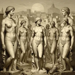 lots of giant women body sculptures creating a rare city at the kingdom of julius caesar, roman historic works, hyper - detailed, artstation trending, world renowned artists, historic artworks society, antique renewel, good contrast,, cgsociety, by greg rutkowski, by gustave dore, deviantart