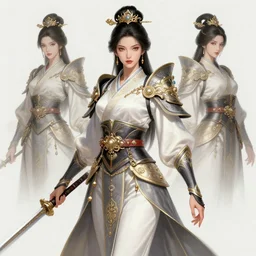 a hyperdetailed character design opulent, female warrior, fumo yoshitoshi, chinese mythology, ren jing jeong, biomehieronymus spang, arunanondchai, murals, ocohopebright, pg 1 4 8, veileducationary, esllection, dreamcore, hyper detailed digital art, chinese style, victo nga